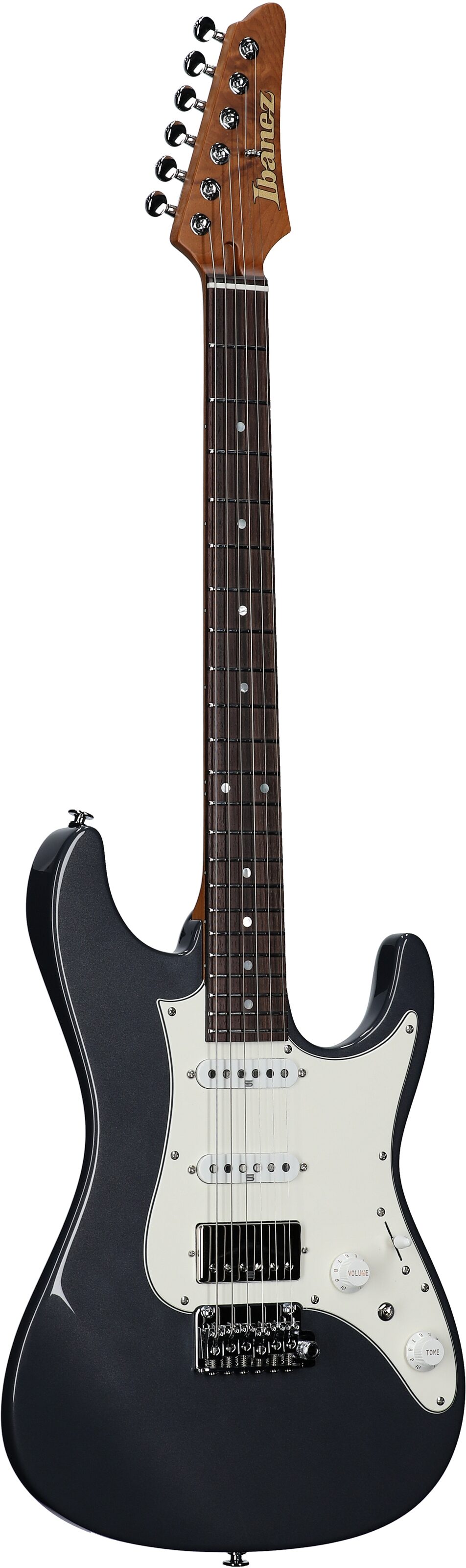 Ibanez Prestige AZ2204NW Electric Guitar (with Case), Gray Metallic, Body Left Front