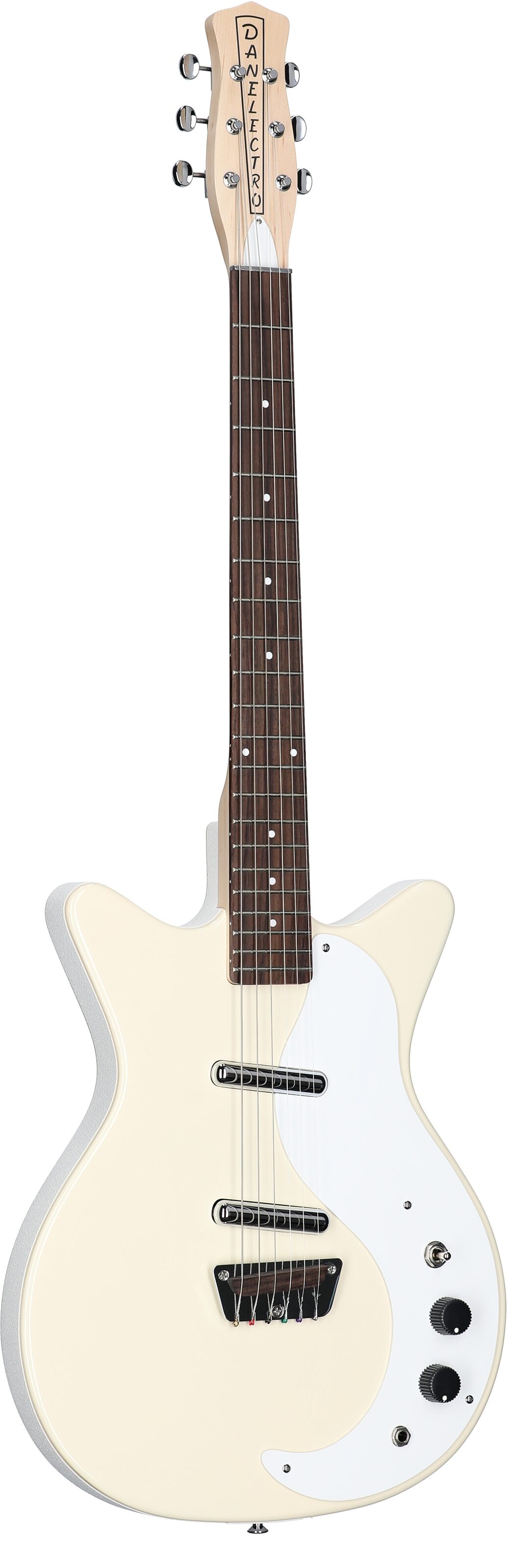 Danelectro Stock '59 Electric Guitar, Vintage Cream, Body Left Front