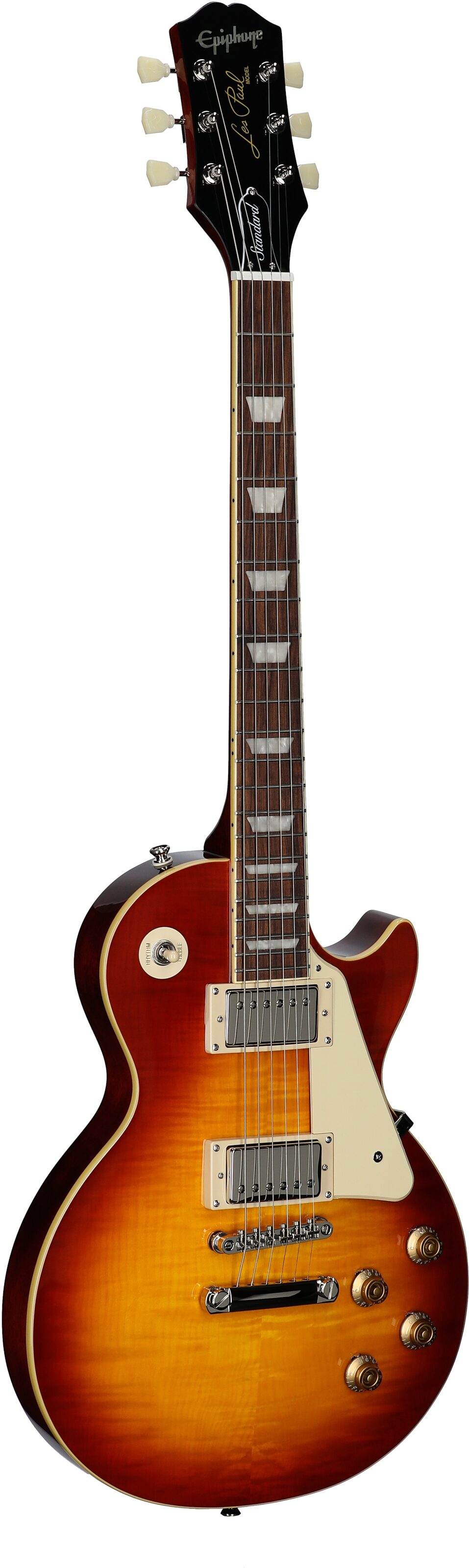 Epiphone Inspired by Gibson Les Paul Standard '50s Electric Guitar (with Gig Bag), Washed Cherry Sunburst, Open Box (Very Good), Body Left Front