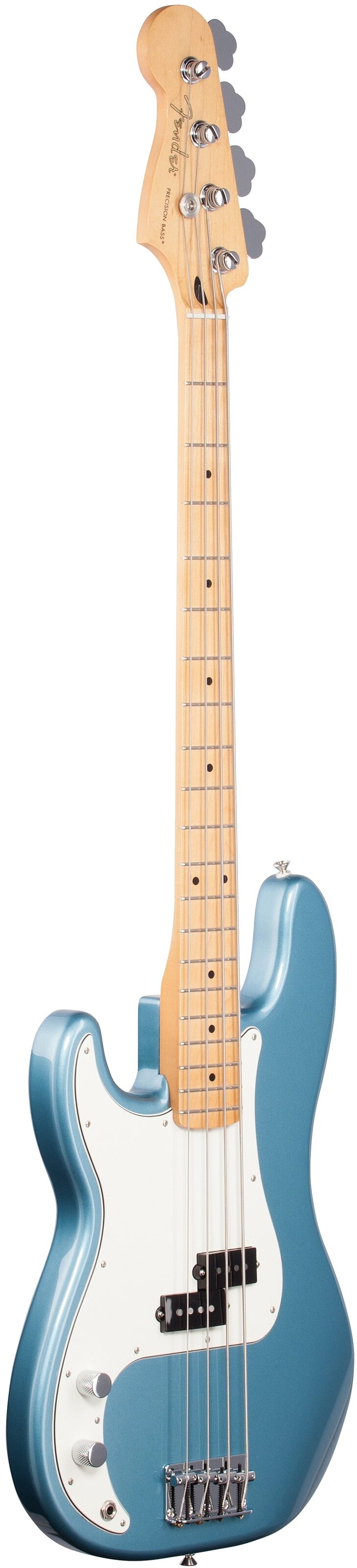 Fender Player Precision Electric Bass, Left-Handed (Maple Fingerboard), Tidepool, Body Left Front
