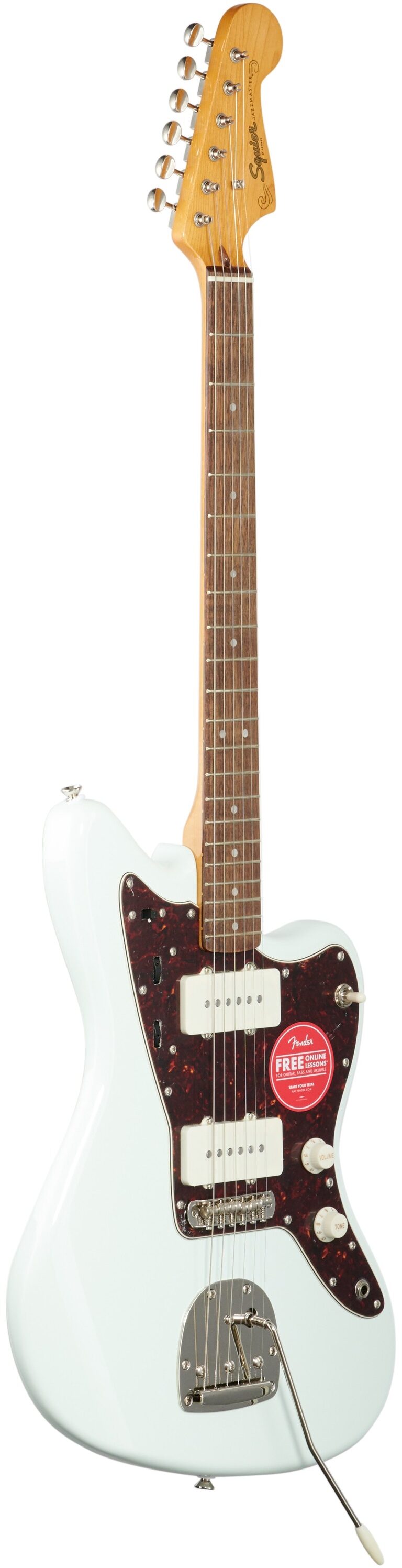 Squier Classic Vibe '60s Jazzmaster Electric Guitar, with Laurel Fingerboard, Sonic Blue, Body Left Front