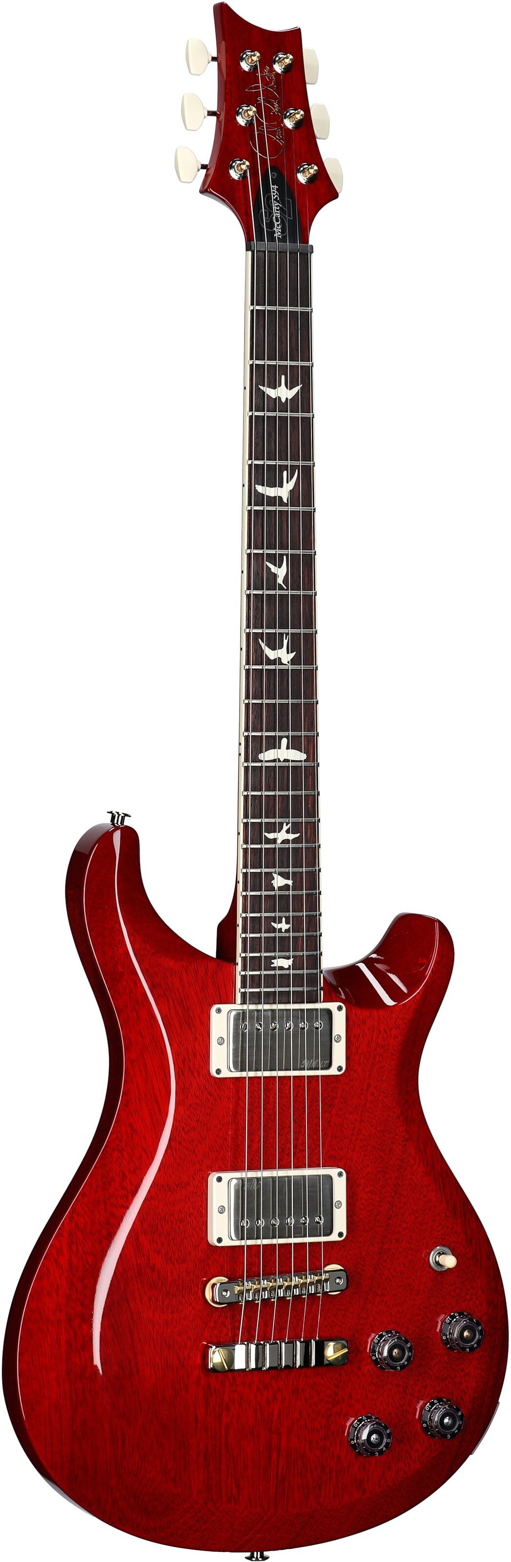 PRS Paul Reed Smith S2 McCarty 594 Thinline Electric Guitar (with Gig Bag), Vintage Cherry, Body Left Front