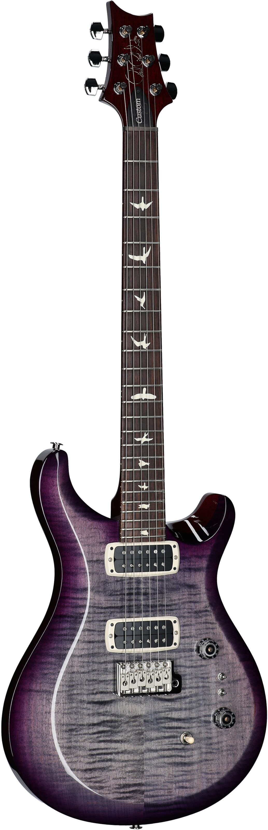 PRS Paul Reed Smith S2 Custom 24-08 Electric Guitar (with Gig Bag), Faded Gray Black Purple Burst, Open Box (Very Good), Body Left Front