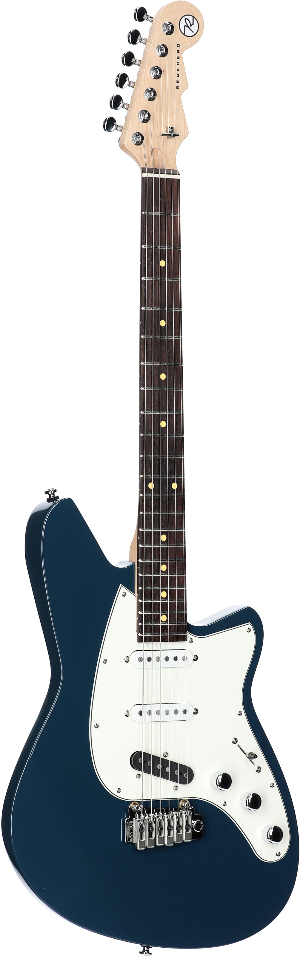 Reverend Six Gun TL Electric Guitar, High Tide Blue, Body Left Front