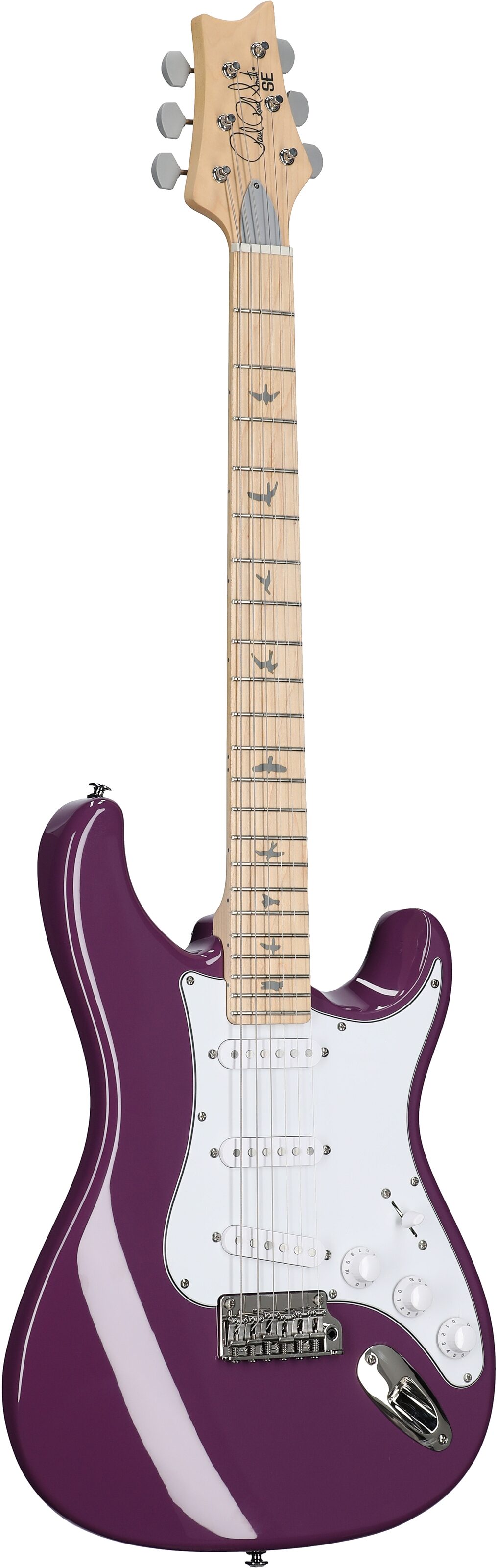 PRS Paul Reed Smith SE Silver Sky Electric Guitar, Maple Fingerboard (with Gig Bag), Summit Purple, Body Left Front