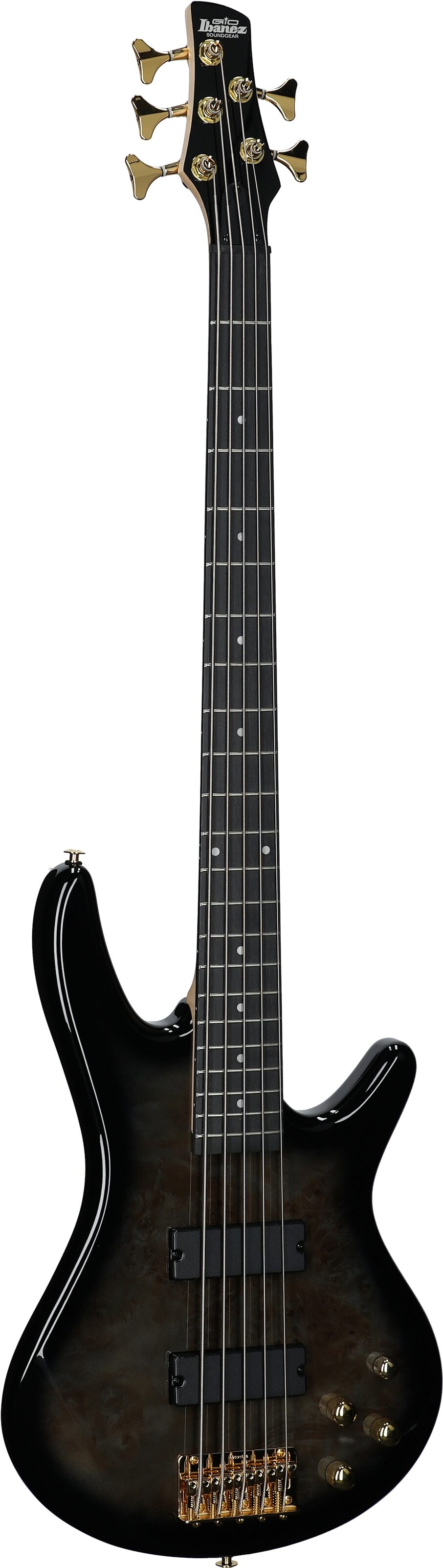 Ibanez GSR205PC Gio Electric Bass, 5-String, Transparent Pale Black Burst, Body Left Front