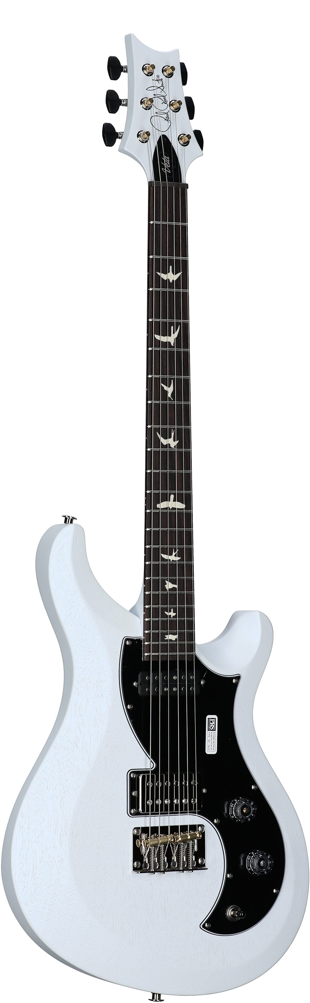 PRS Paul Reed Smith S2 Vela Satin Electric Guitar (with Gig Bag), Satin Pearl White, Body Left Front