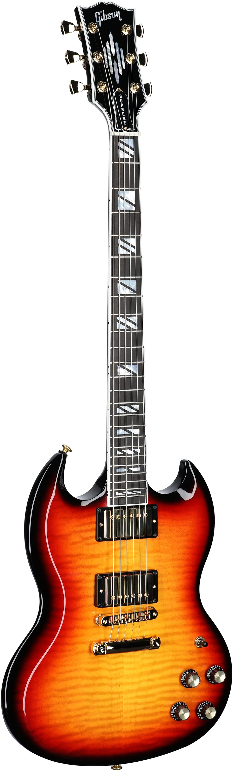 Gibson SG Supreme Electric Guitar (with Case), Fireburst, Body Left Front
