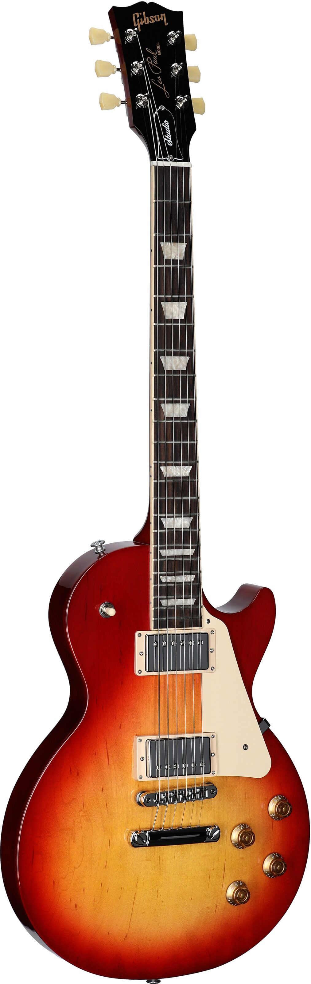 Gibson Les Paul Studio Electric Guitar (with Soft Case), Cherry Sunburst, Body Left Front