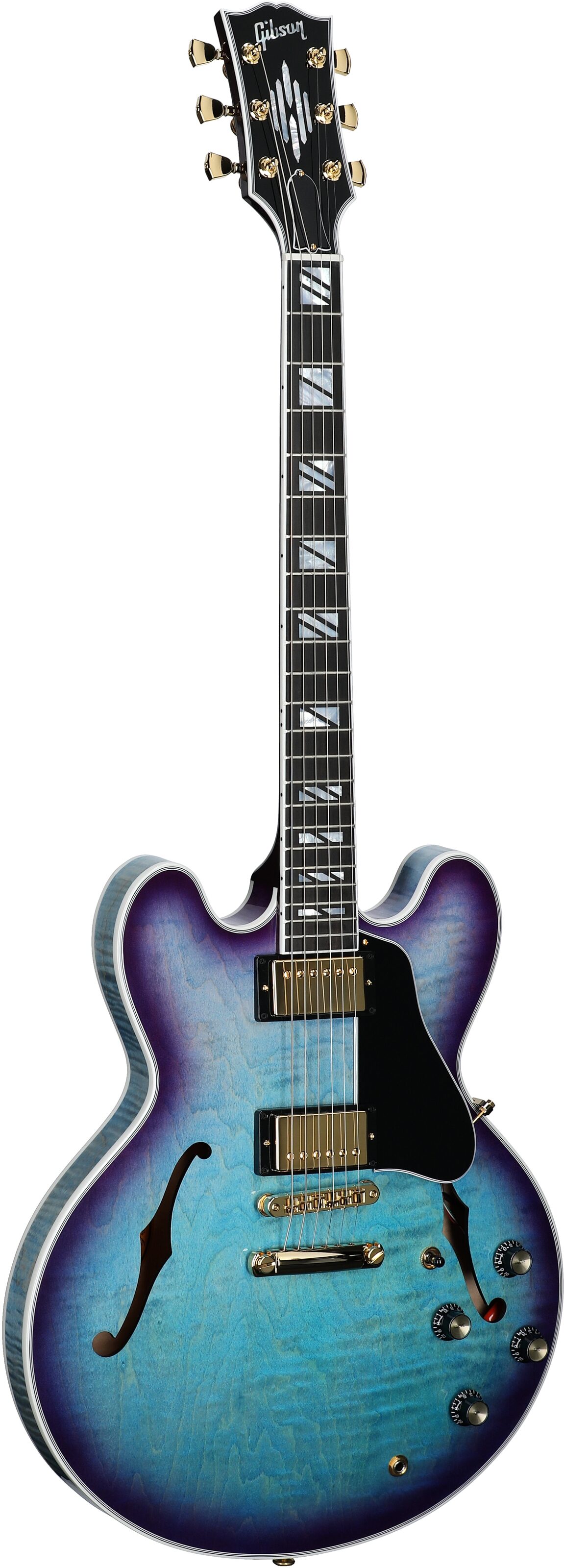 Gibson ES-335 Supreme Figured Top Electric Guitar (with Case), Blueberry Burst, Body Left Front