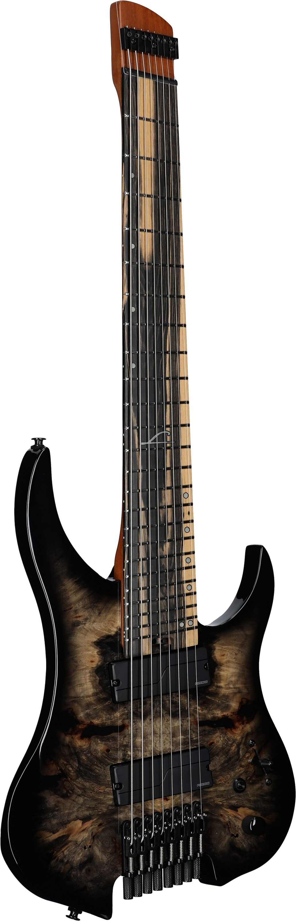 Legator Ghost G8FOD Multi-Scale Guitar (with Gig Bag), Jupiter Burst, Body Left Front