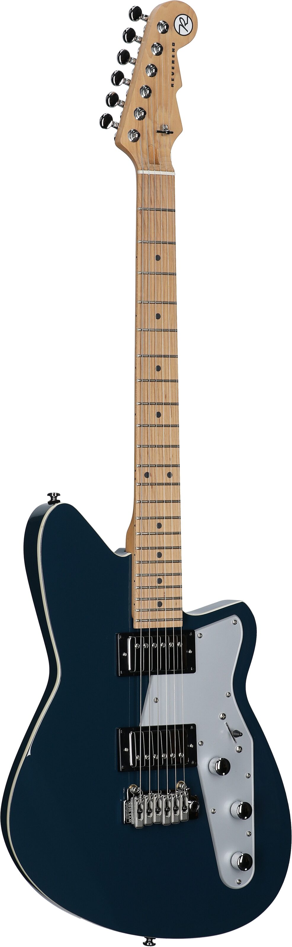 Reverend Jetstream HB Electric Guitar, High Tide Blue, Roasted Maple Fretboard, Body Left Front