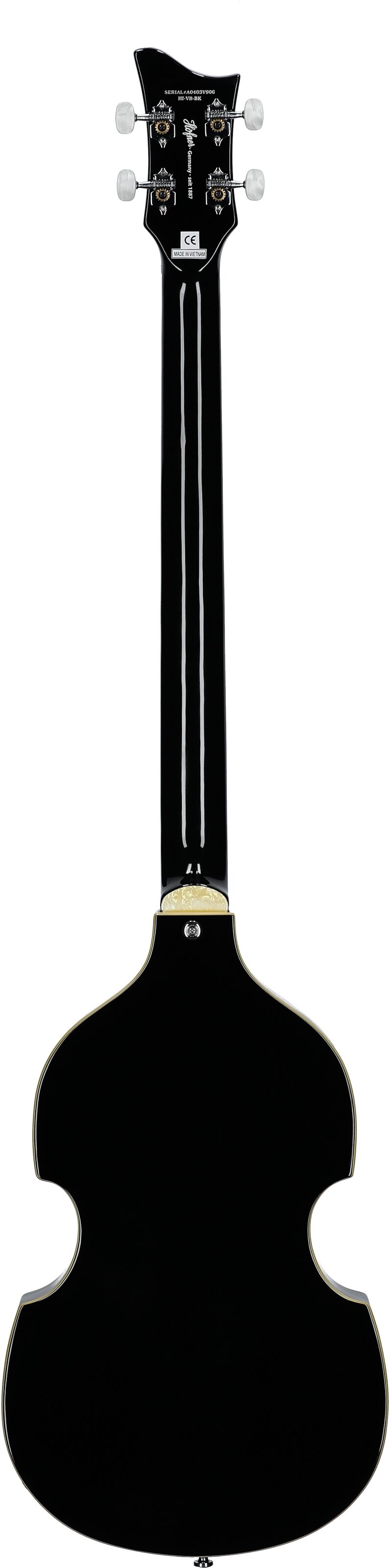 Hofner Ignition Violin Electric Bass, Black, Body Left Front