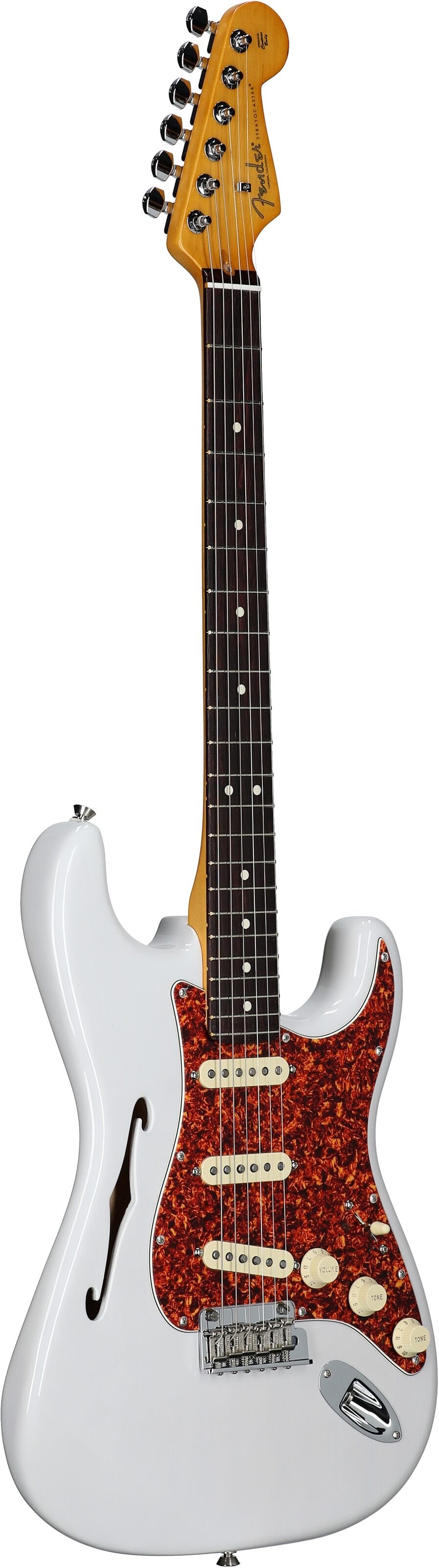 Fender Limited Edition American Professional II Stratocaster Thinline Electric Guitar (with Case), White Blonde, Body Left Front