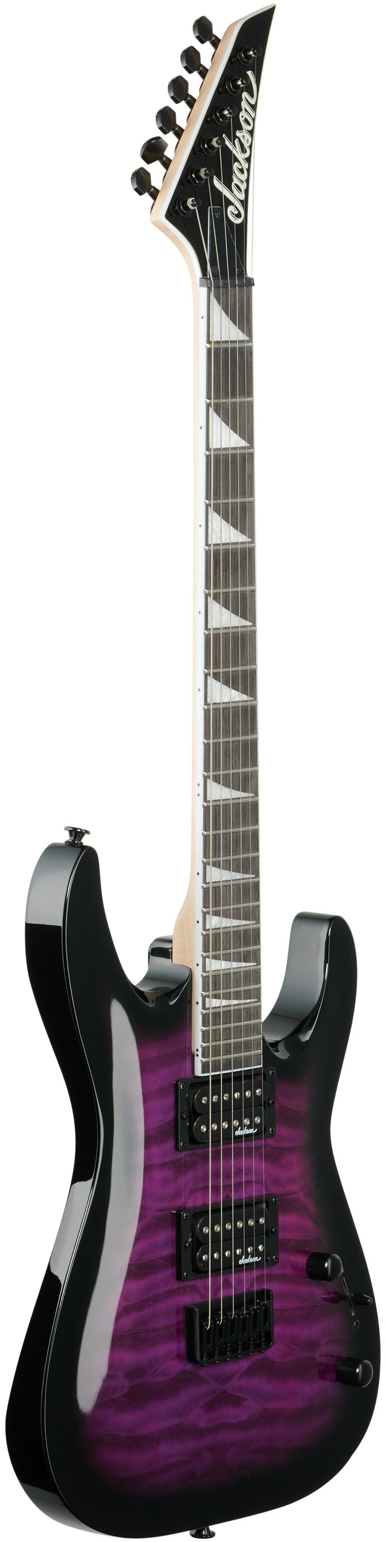 Jackson JS Dinky JS32Q DKAHT Electric Guitar, Transparent Purple Burst, Body Left Front