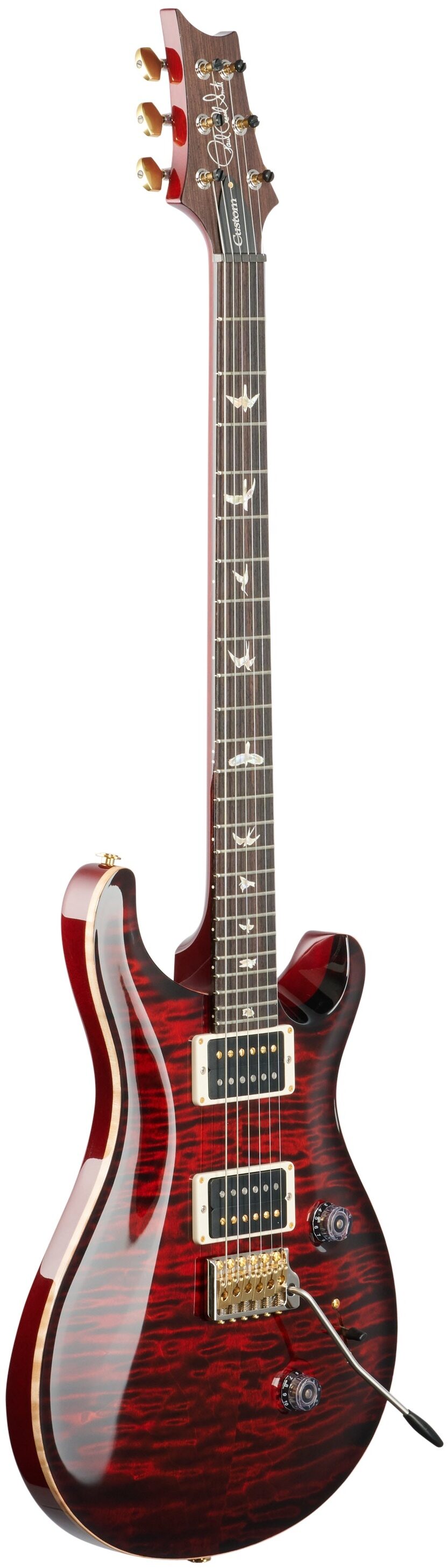 PRS Paul Reed Smith Custom 24 Pattern Thin 10-Top Electric Guitar (with Case), Fire Red Burst, Body Left Front