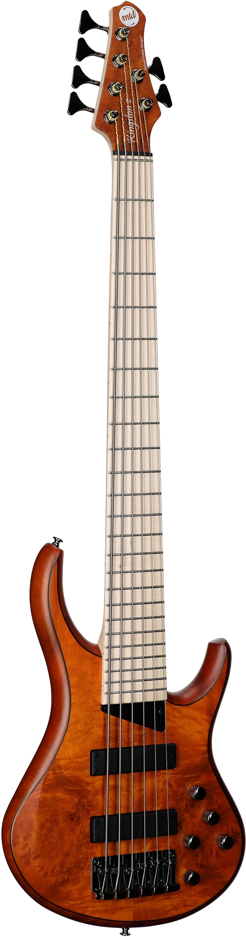 MTD Kingston Z6MP Electric Bass, 6-String (with Maple Fingerboard), Satin Amber, Body Left Front