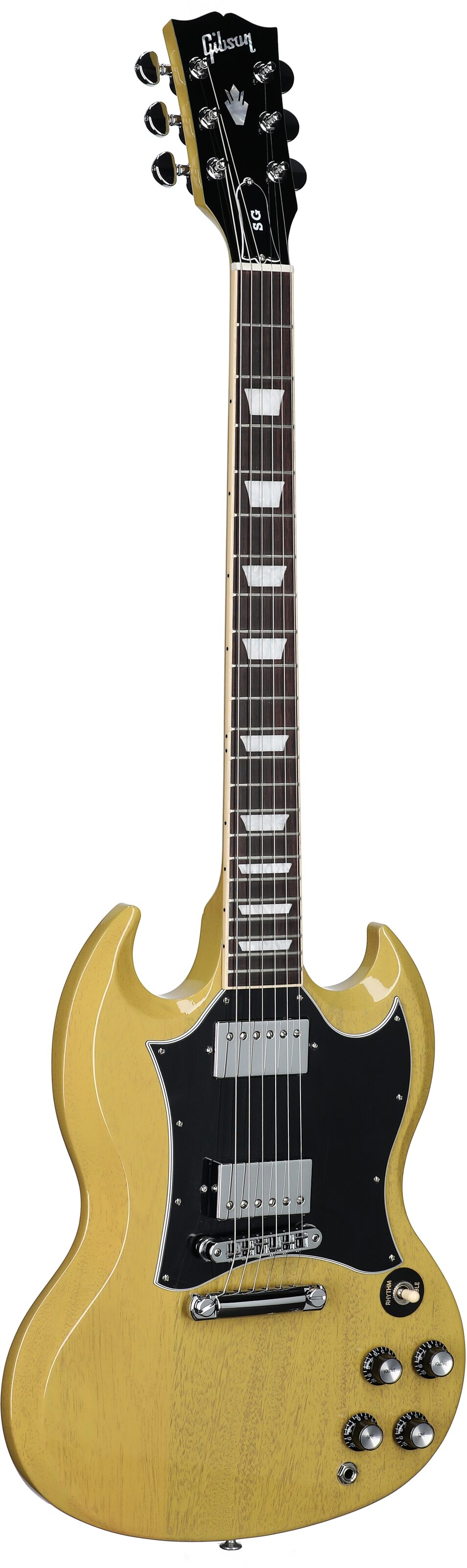 Gibson SG Standard Custom Color Electric Guitar (with Soft Case), TV Yellow, Body Left Front