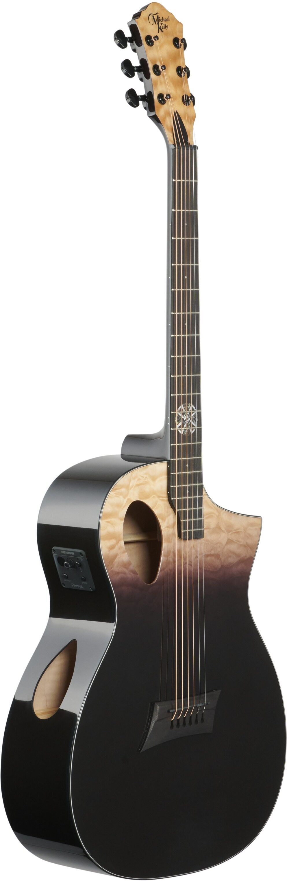 Michael Kelly Forte Port X Acoustic-Electric Guitar, Partial Eclipse, Body Left Front