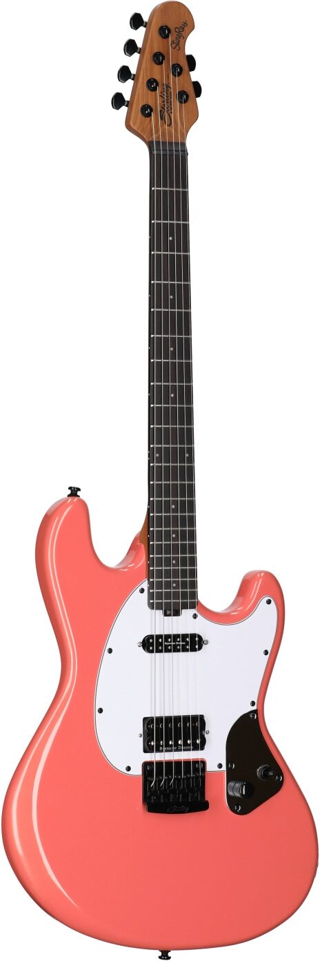Sterling by Music Man Ryan Fluff Bruce StingRay Electric Guitar, Rula Thumb Red, Body Left Front