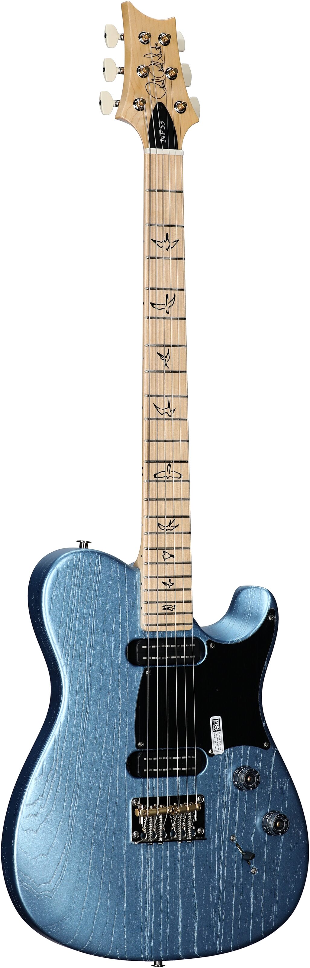 PRS Paul Reed Smith NF 53 Electric Guitar (with Gig Bag), Satin Frost Blue Metallic, Body Left Front