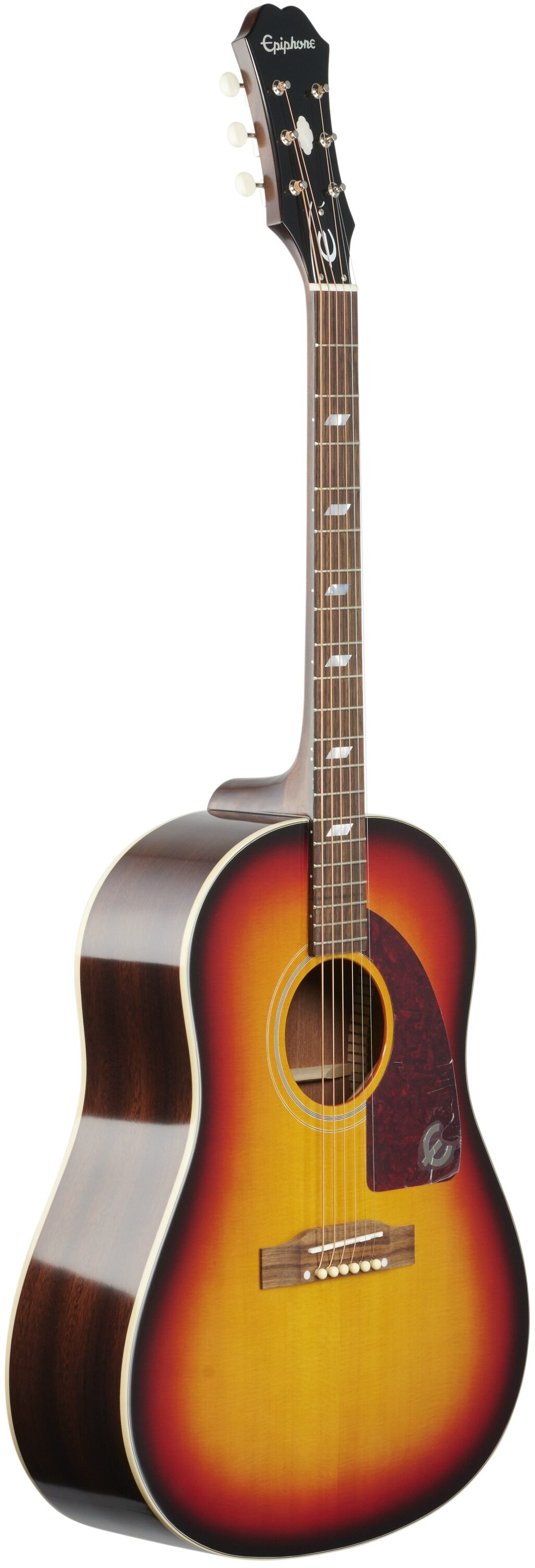 Epiphone Masterbilt Texan Acoustic-Electric Guitar, Faded Cherry Aged Gloss, Open Box (Good), Body Left Front
