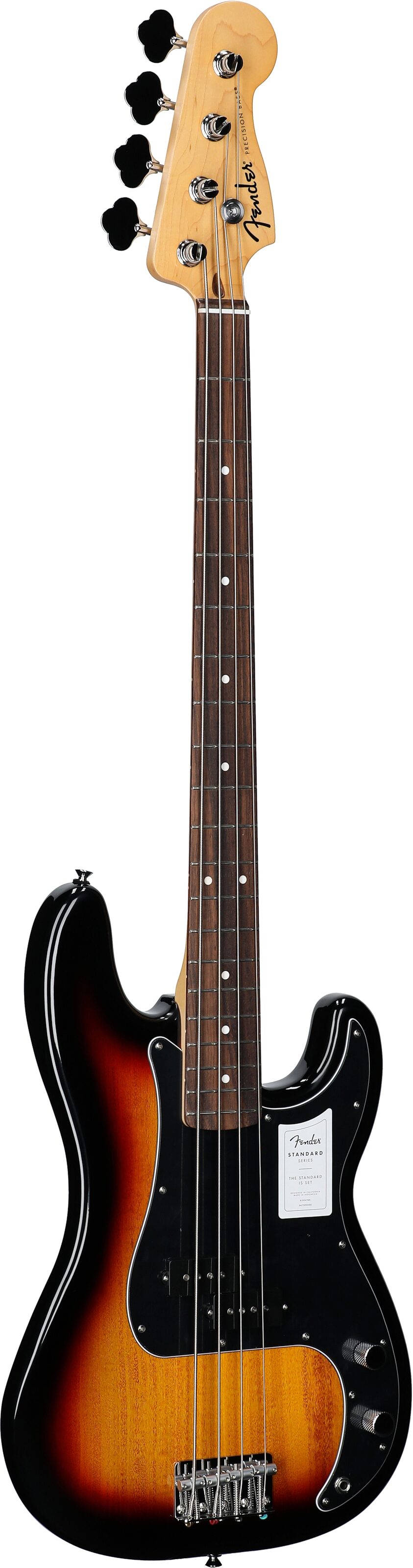 Fender Standard Precision Bass Guitar, Laurel Fingerboard, 3-Color Sunburst, Body Left Front
