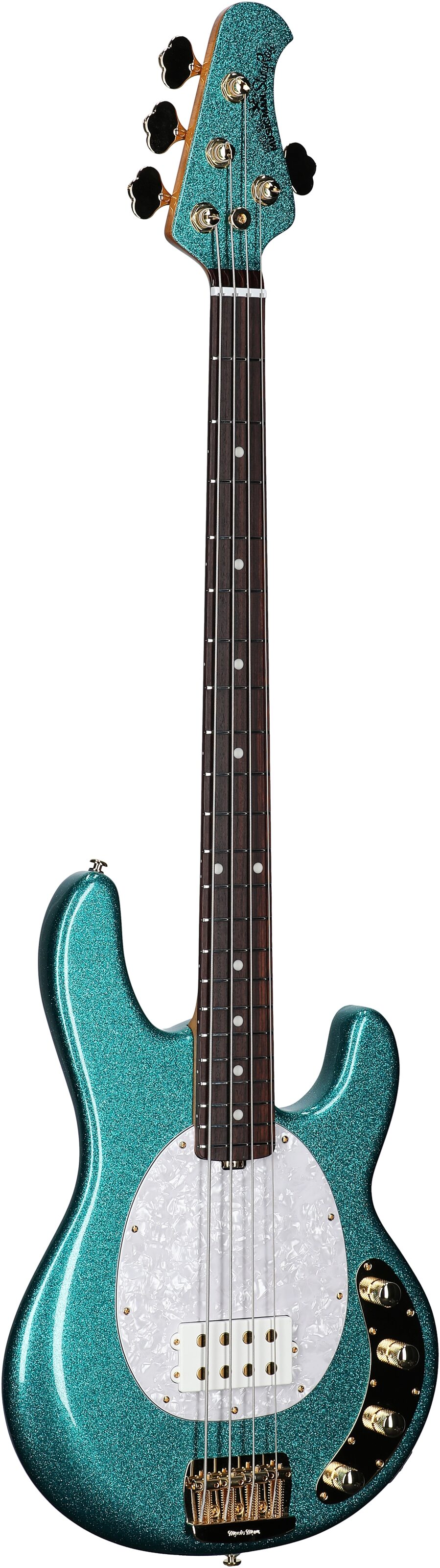 Ernie Ball Music Man StingRay Special Electric Bass (with Mono Case), Ocean Sparkle, Body Left Front