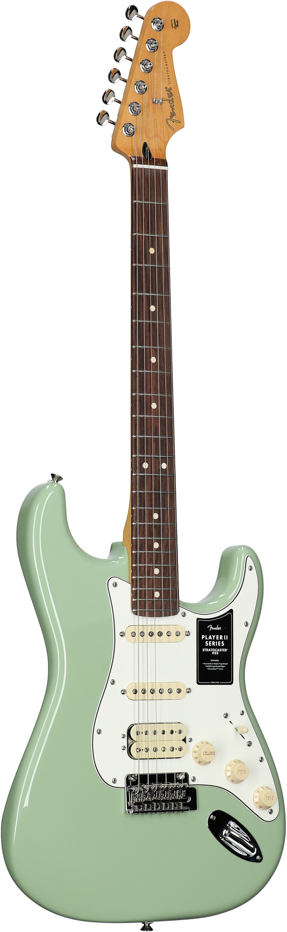 Fender Player II Stratocaster HSS Electric Guitar, with Rosewood Fingerboard, Birch Green, Body Left Front