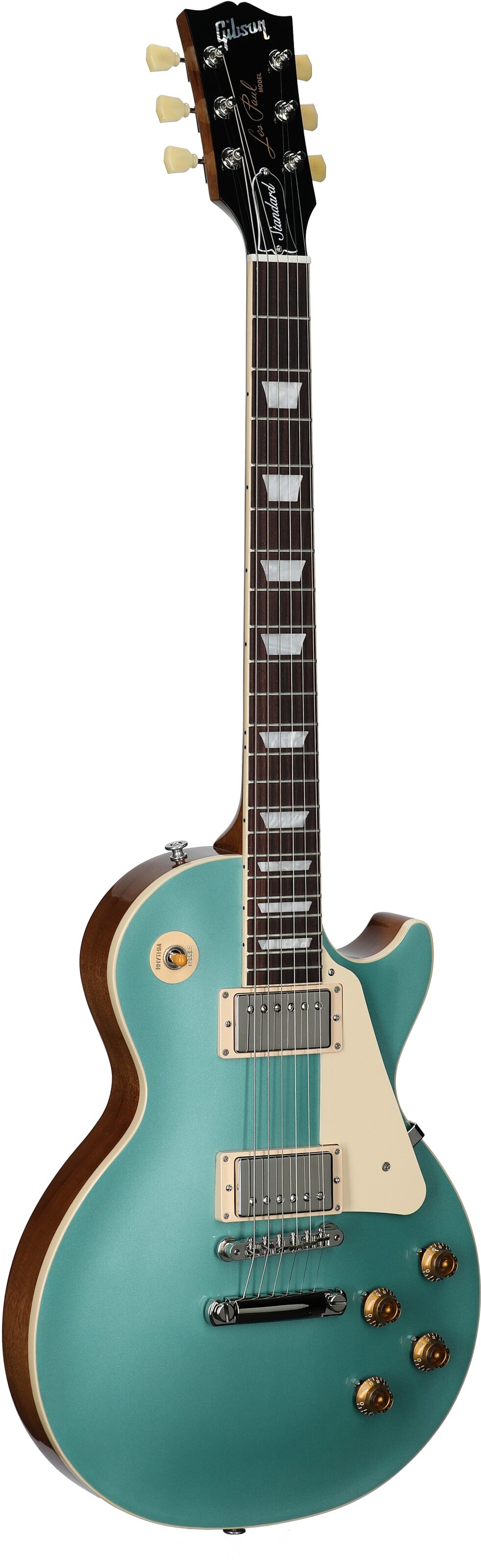 Gibson Les Paul Standard '50s Custom Color Electric Guitar, Plain Top (with Case), Inverness Green, Body Left Front