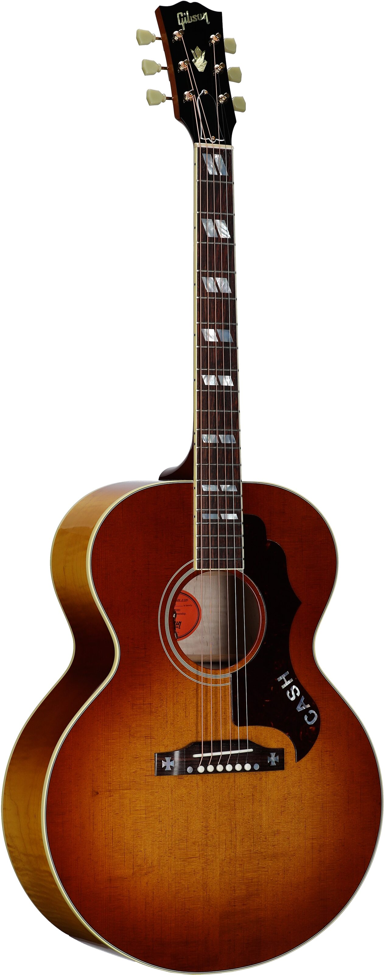 Gibson Limited Edition Custom Shop Rosanne Cash J-185 Jumbo Acoustic-Electric Guitar, (with Case), Heritage Cherry Sunburst, Body Left Front