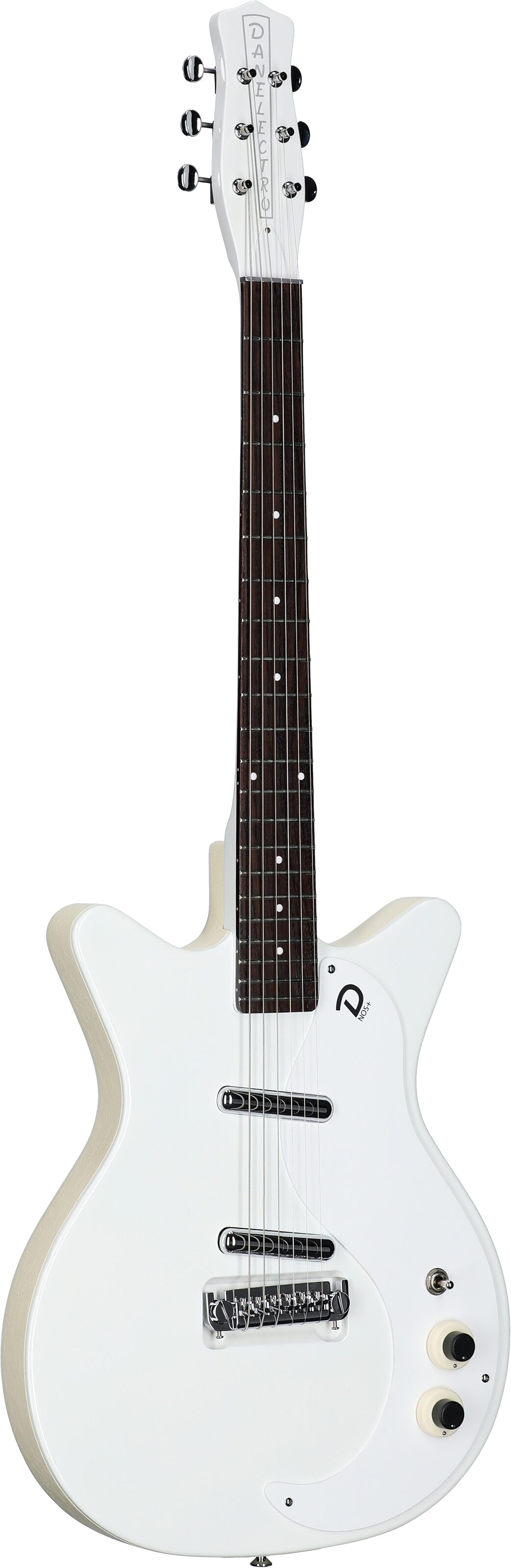 Danelectro '59 MOD NOS Electric Guitar, White, Body Left Front