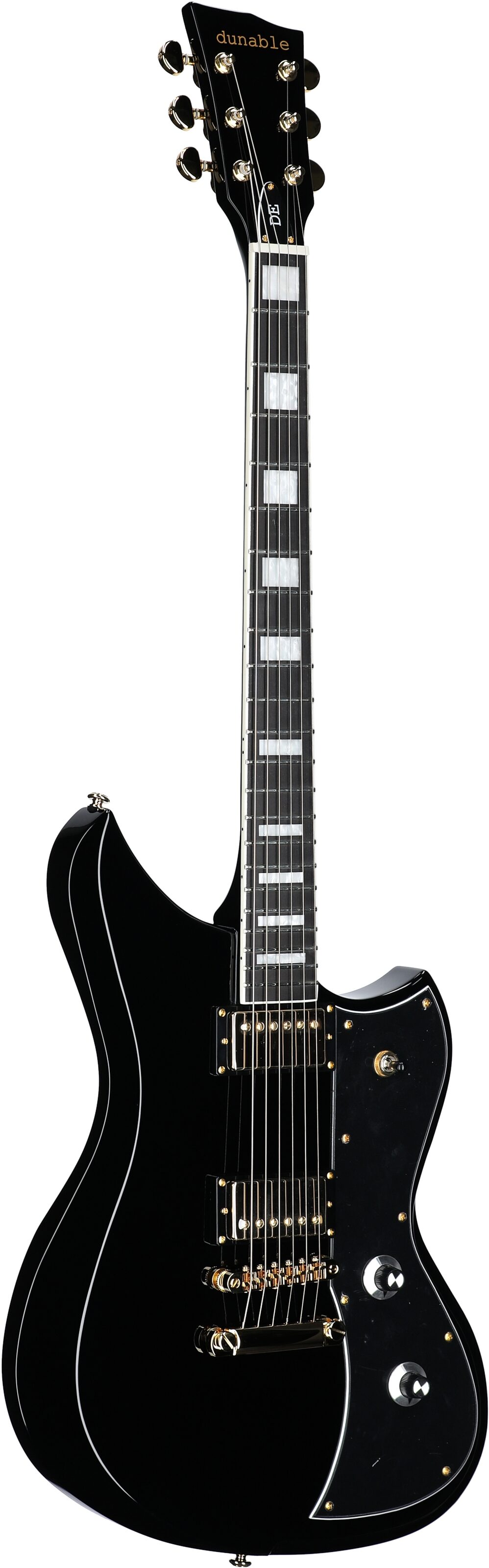 Dunable DE Yeti Electric Guitar (with Gig Bag), Gloss Black, Body Left Front