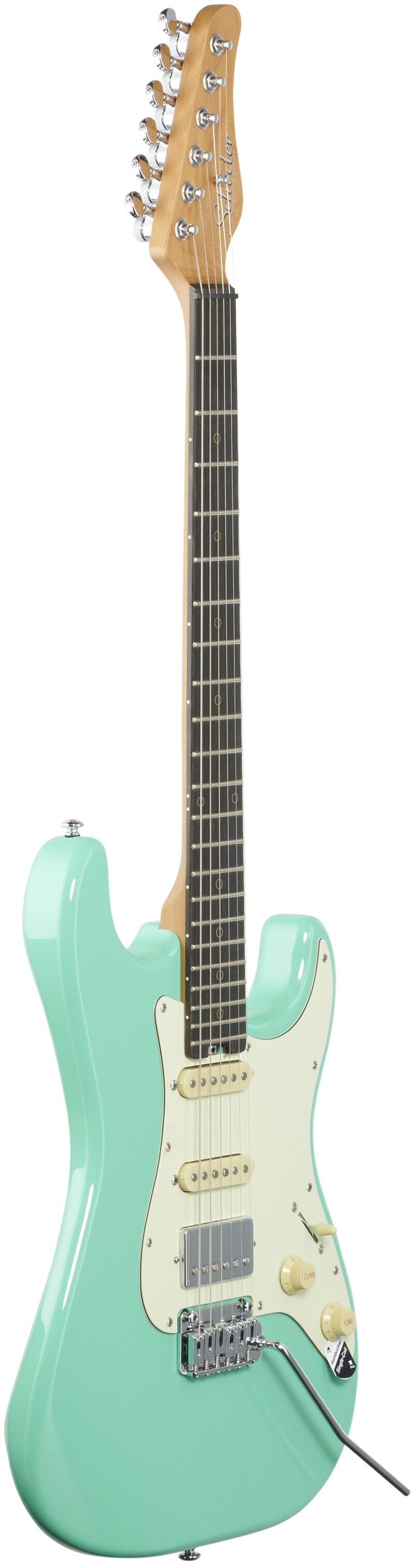 Schecter Nick Johnston Traditional HSS Electric Guitar, Ebony Fingerboard, Atomic Green, Body Left Front