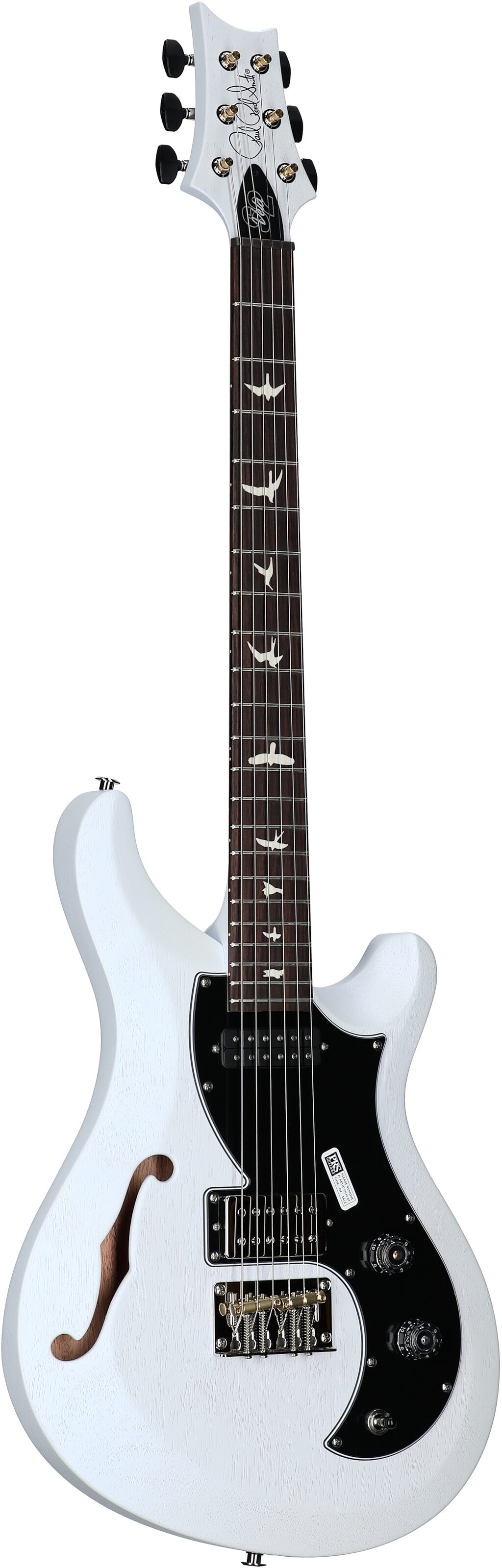 PRS Paul Reed Smith S2 Vela Semi-Hollowbody Electric Guitrar, Satin Pearl White, Body Left Front