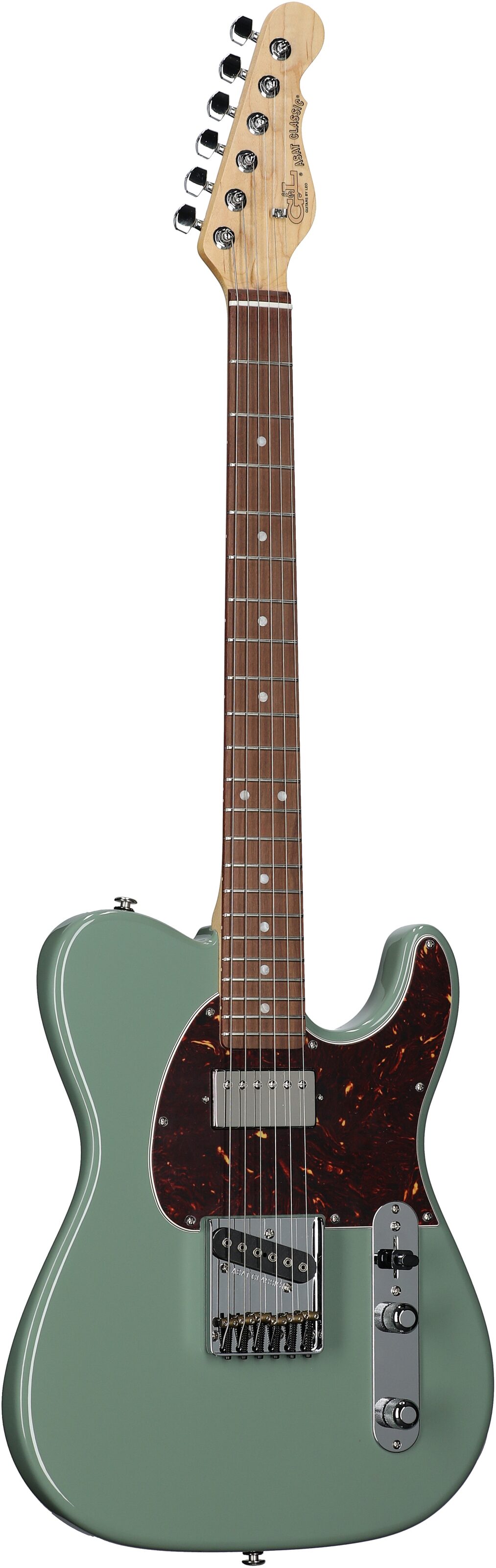 G&L Fullerton Deluxe ASAT Classic Bluesboy Electric Guitar (with Gig Bag), Matcha Tea, Body Left Front