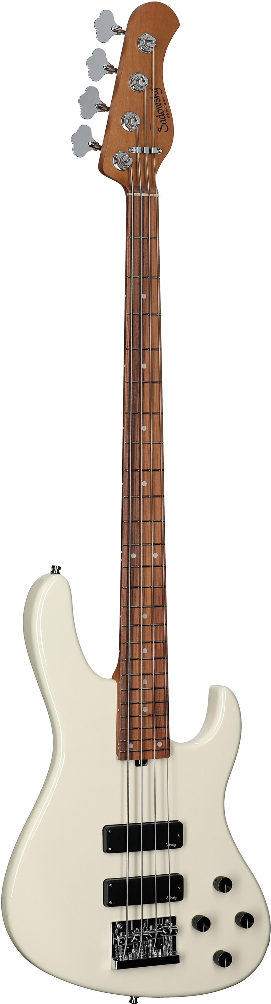 Sadowsky MetroExpress MS4 Modern Electric Bass, Morado Fingerboard (with Gig Bag), White, Body Left Front