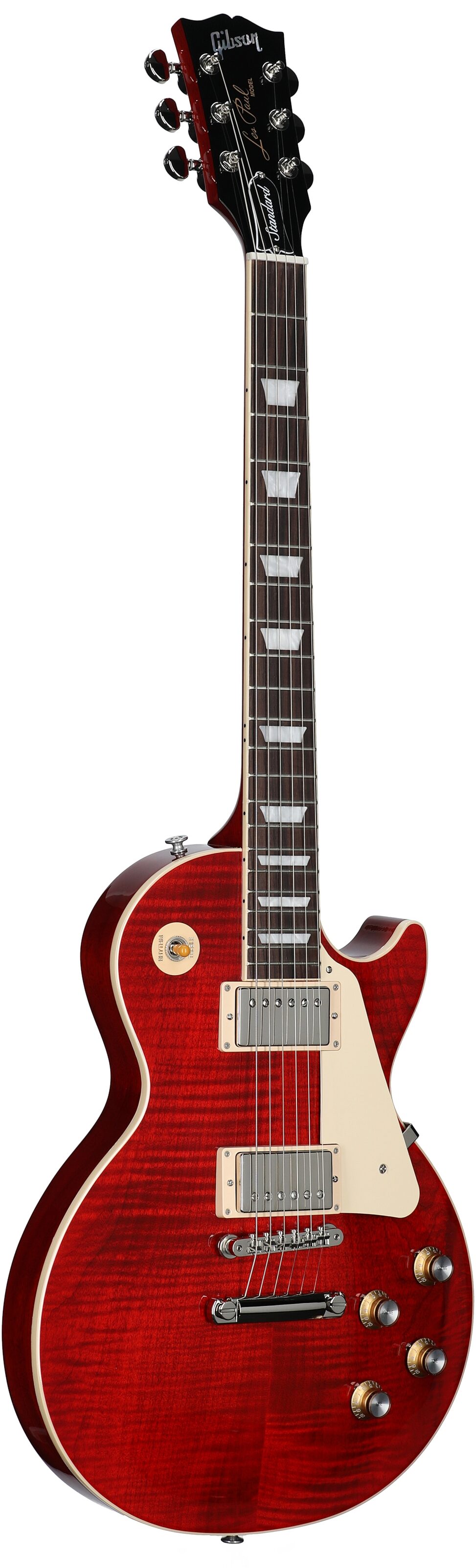 Gibson Les Paul Standard 60s Custom Color Electric Guitar, Figured Top (with Case), Cherry, Open Box (Very Good), Body Left Front