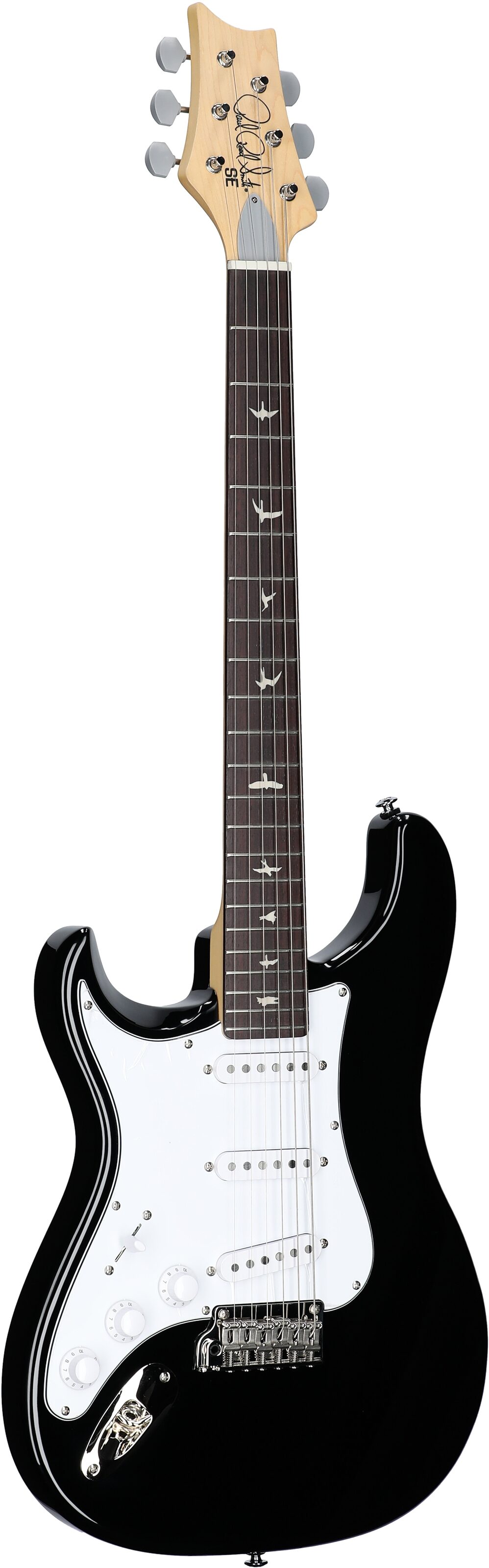 PRS Paul Reed Smith SE Silver Sky Electric Guitar, Left-Handed, Maple Fretboard (with Gig Bag), Piano Black, Body Left Front