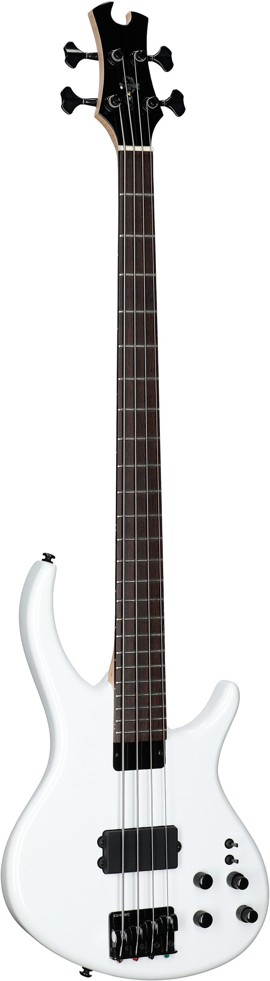 Tobias Growler IV Premium Electric Bass (with Gig Bag), White Pearl, Body Left Front