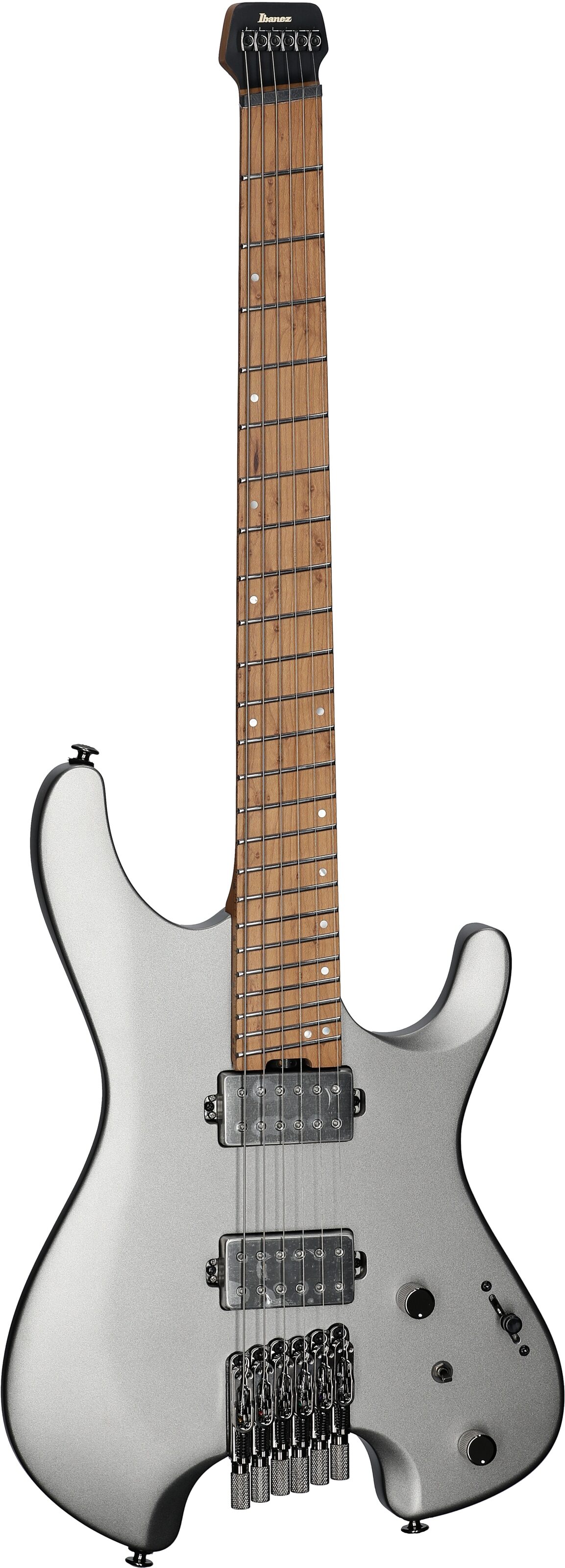 Ibanez QX52 Electric Guitar (with Gig Bag), Metallic Gray Matte, Body Left Front