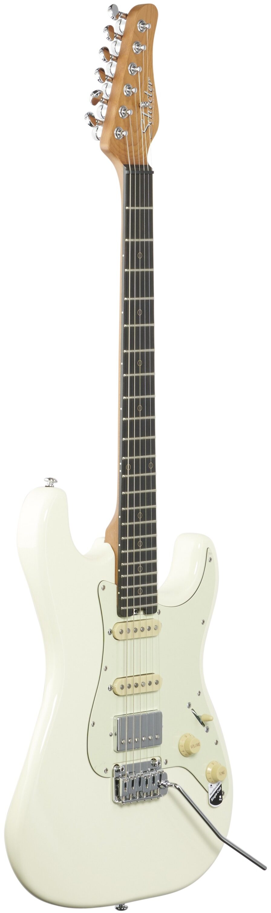 Schecter Nick Johnston Traditional HSS Electric Guitar, Ebony Fingerboard, Atomic Snow, Body Left Front