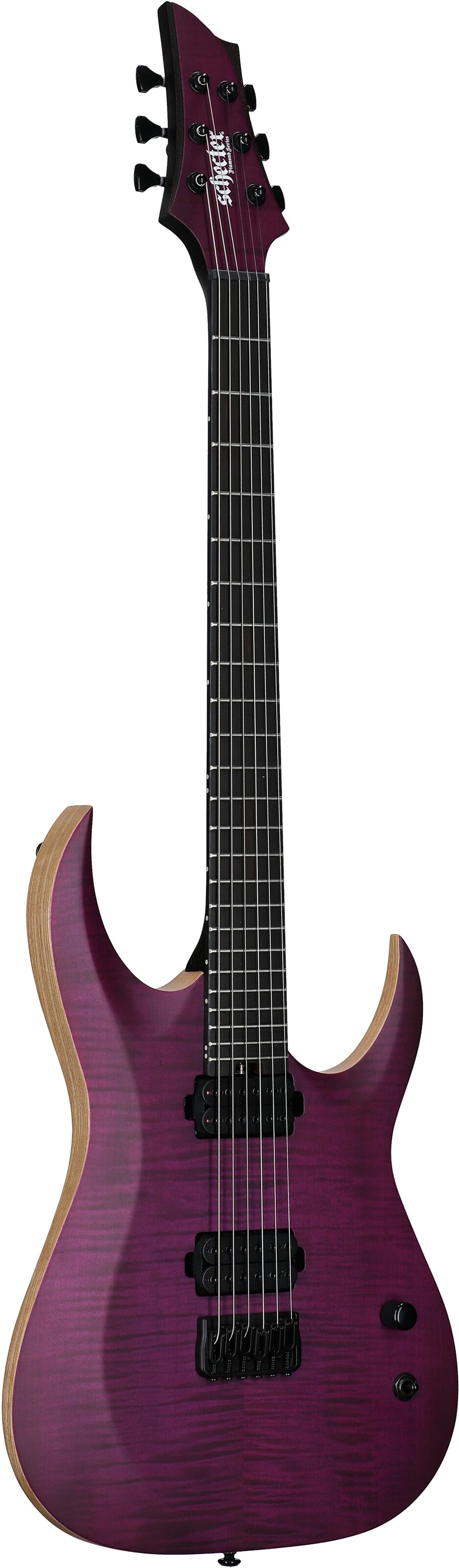 Schecter John Browne Tao-6 Electric Guitar, Transparent Purple, Body Left Front
