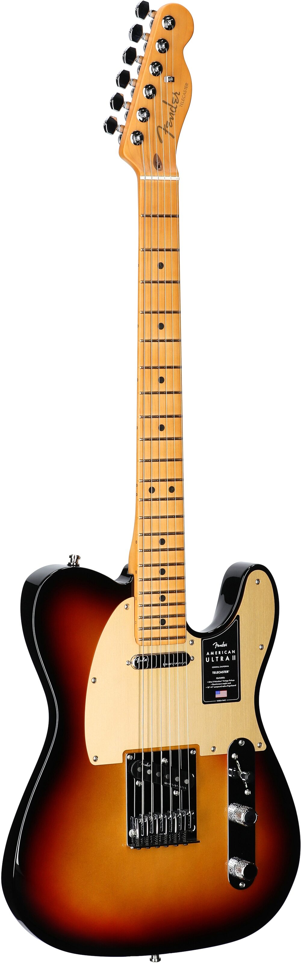 Fender American Ultra II Telecaster Electric Guitar, Maple Fingerboard (with Case), Ultraburst, Body Left Front