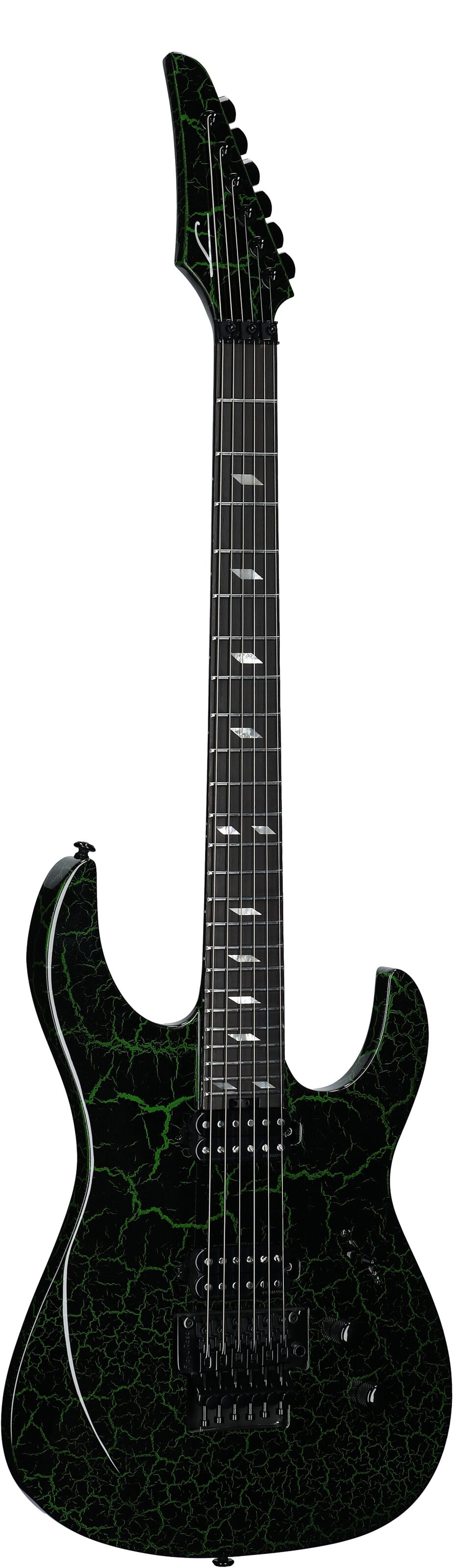 Legator Ninja 6 Floyd Rose Electric Guitar, Green Crackle , Body Left Front