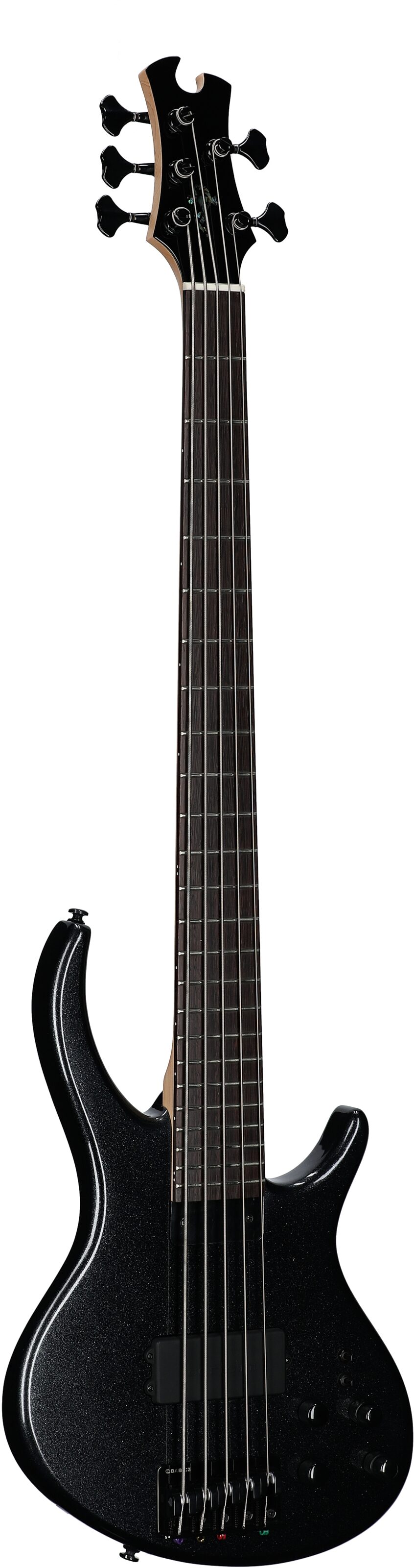 Tobias Growler V Electric Bass, 5-String (with Gig Bag), Black Pearl, Body Left Front