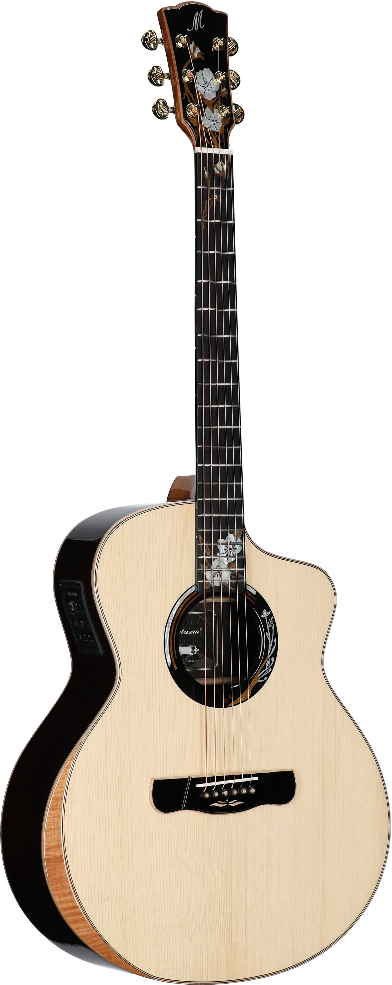 Merida Winter Grand Concert Acoustic-Electric Guitar (with Gig Bag), New, Body Left Front