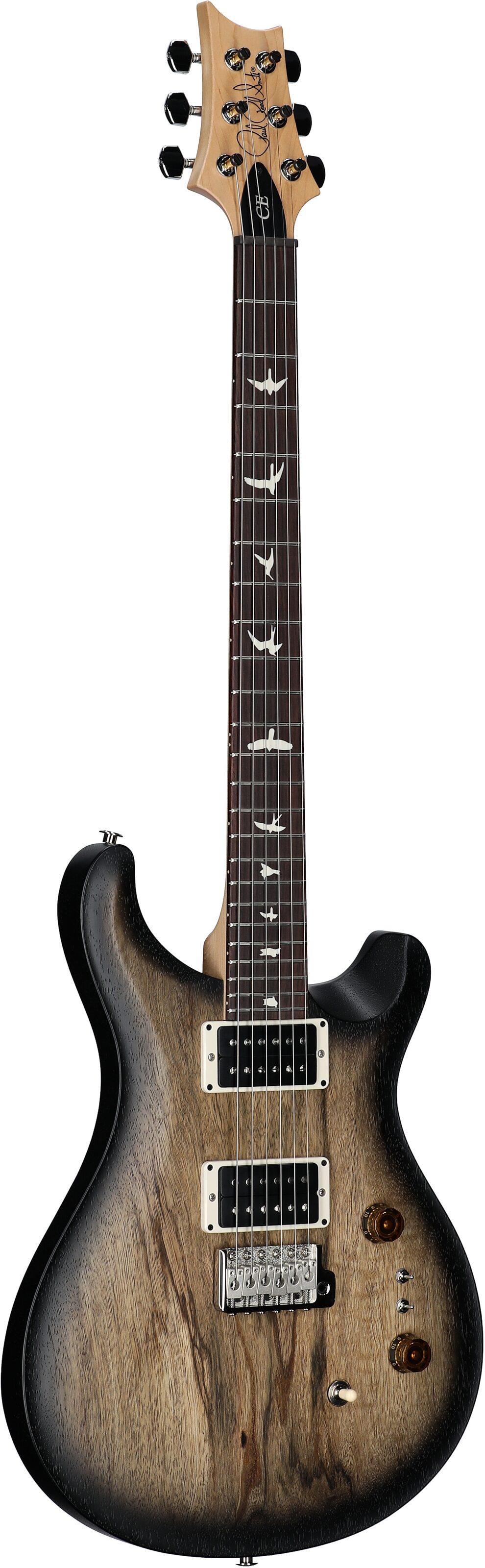 PRS Paul Reed Smith CE 24-08 Black Limba Limited Edition Electric Guitar (with Gig Bag), Smokeburst, Body Left Front