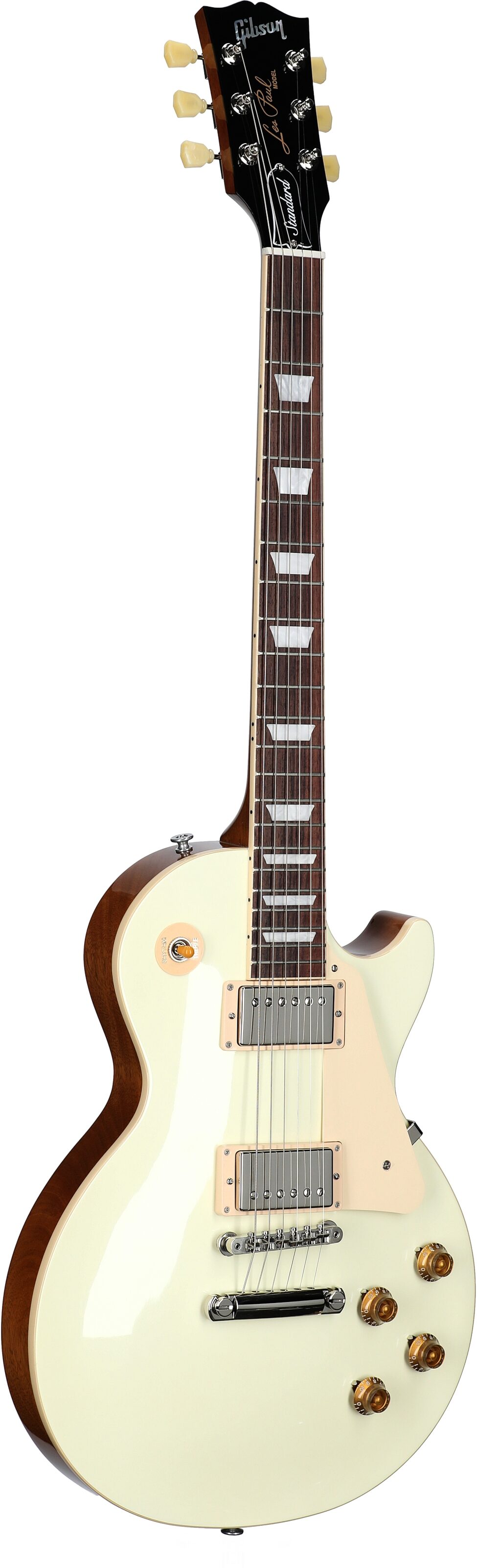 Gibson Les Paul Standard '50s Custom Color Electric Guitar, Plain Top (with Case), Classic White, Body Left Front