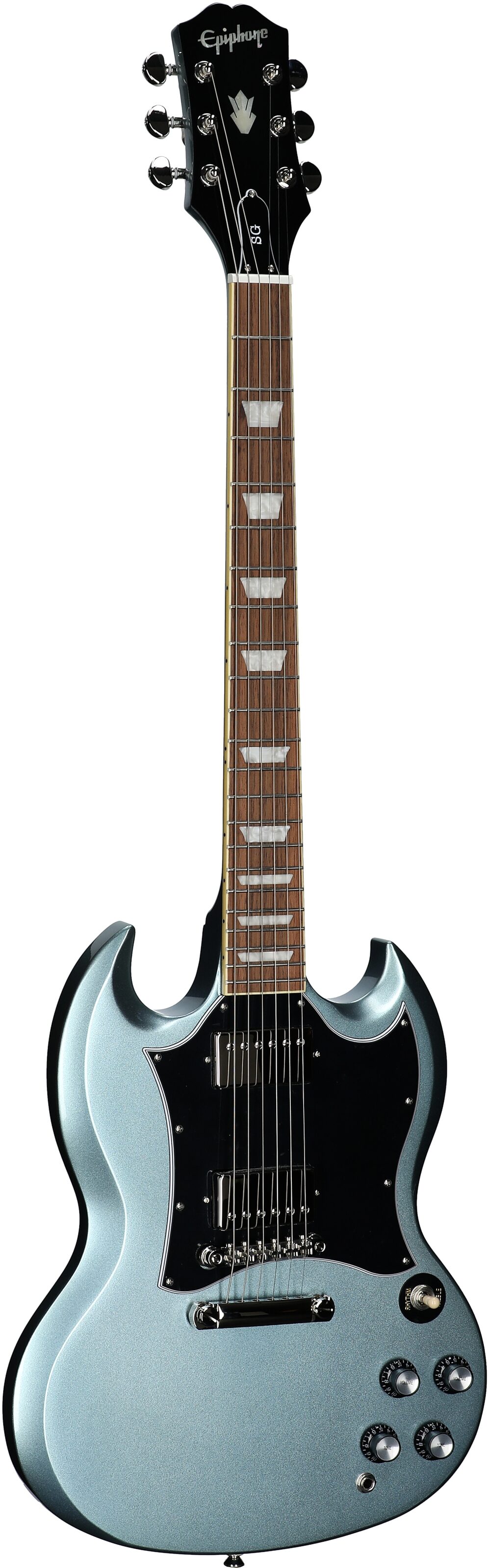 Epiphone Inspired by Gibson SG Standard Electric Guitar (with Gig Bag), Pelham Blue, Body Left Front